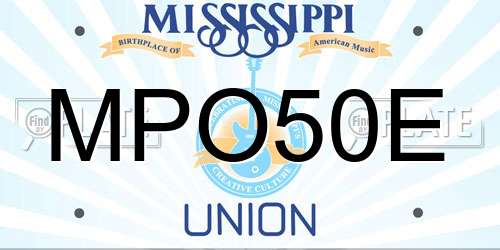 MPO50E Mississippi License Plate