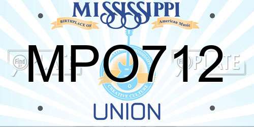 MPO712 Mississippi License Plate