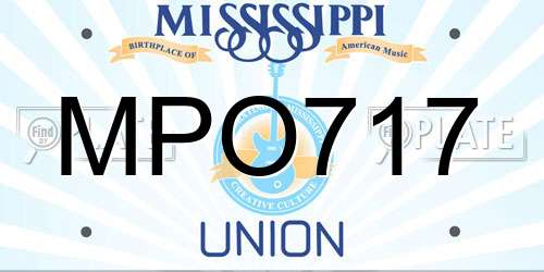 MPO717 Mississippi License Plate