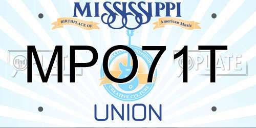 MPO71T Mississippi License Plate