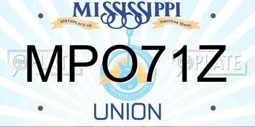 MPO71Z Mississippi License Plate