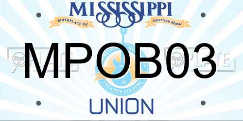 MPOB03 Mississippi License Plate