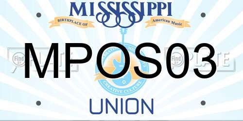 MPOS03 Mississippi License Plate