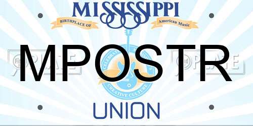 MPOSTR Mississippi License Plate
