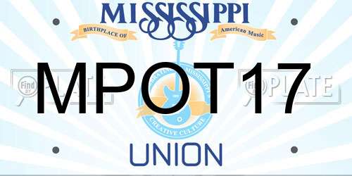 MPOT17 Mississippi License Plate
