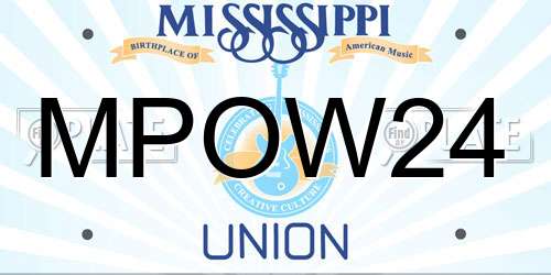 MPOW24 Mississippi License Plate
