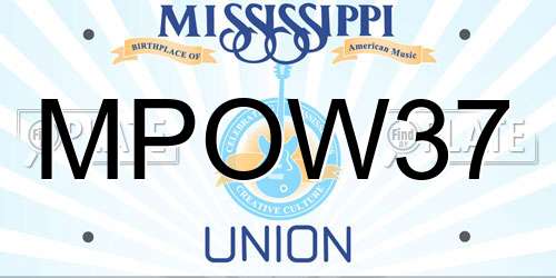 MPOW37 Mississippi License Plate