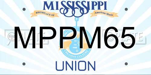 MPPM65 Mississippi License Plate