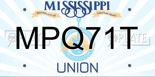 MPQ71T Mississippi License Plate