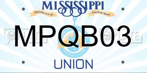 MPQB03 Mississippi License Plate