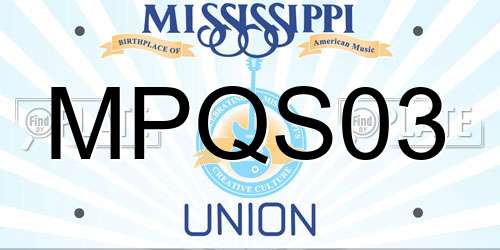 MPQS03 Mississippi License Plate