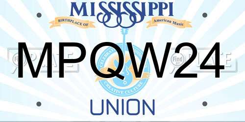 MPQW24 Mississippi License Plate