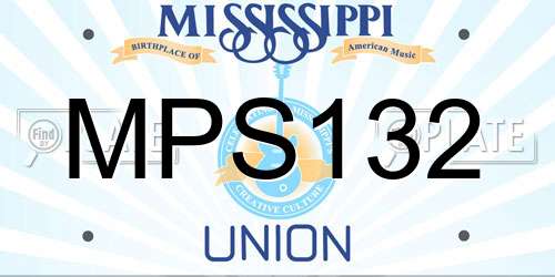 MPS132 Mississippi License Plate