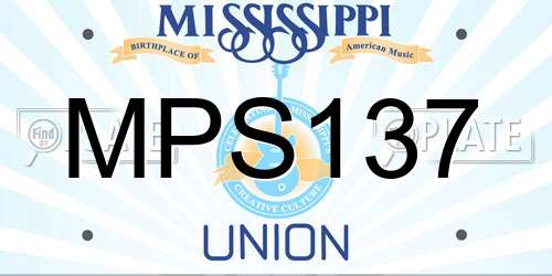 MPS137 Mississippi License Plate