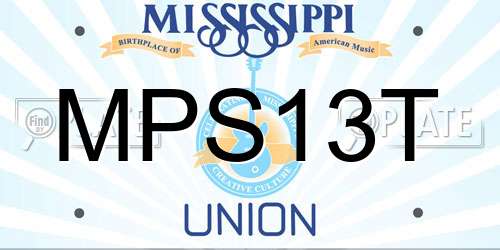 MPS13T Mississippi License Plate
