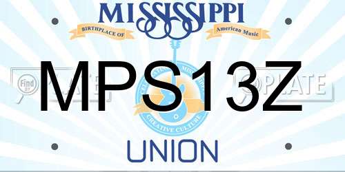 MPS13Z Mississippi License Plate