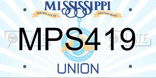 MPS419 Mississippi License Plate