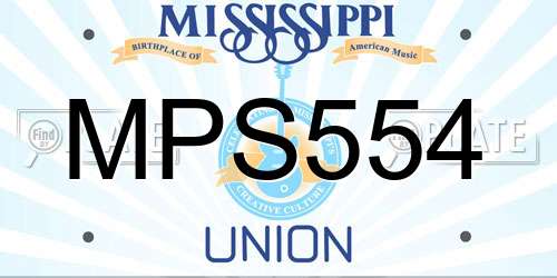 MPS554 Mississippi License Plate