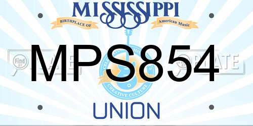 MPS854 Mississippi License Plate