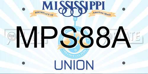 MPS88A Mississippi License Plate