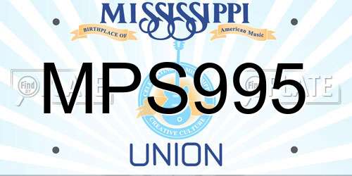 MPS995 Mississippi License Plate