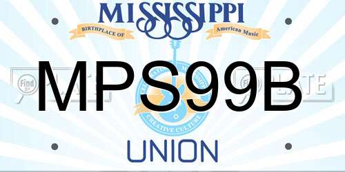 MPS99B Mississippi License Plate
