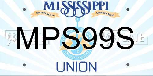 MPS99S Mississippi License Plate