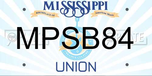 MPSB84 Mississippi License Plate
