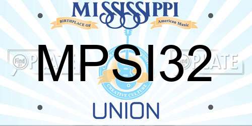 MPSI32 Mississippi License Plate