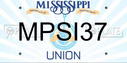 MPSI37 Mississippi License Plate