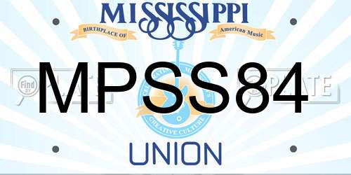 MPSS84 Mississippi License Plate