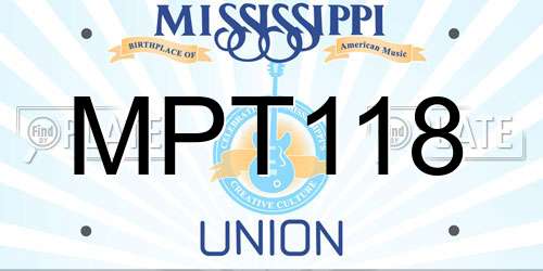 MPT118 Mississippi License Plate