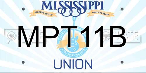 MPT11B Mississippi License Plate
