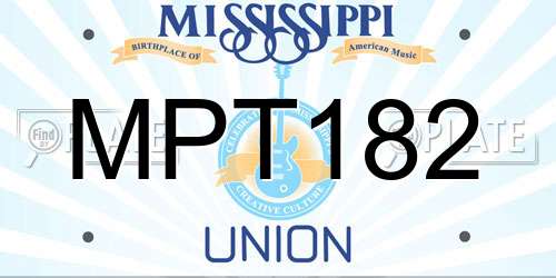 MPT182 Mississippi License Plate