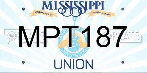 MPT187 Mississippi License Plate