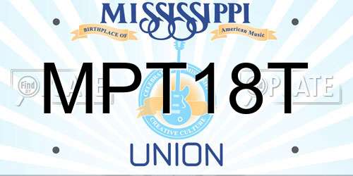 MPT18T Mississippi License Plate