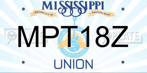MPT18Z Mississippi License Plate