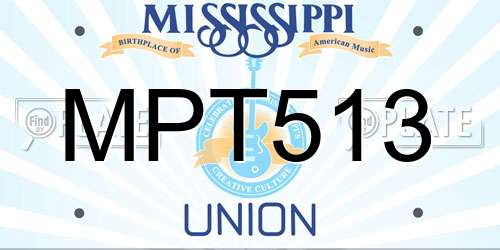 MPT513 Mississippi License Plate