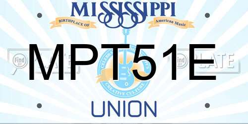 MPT51E Mississippi License Plate