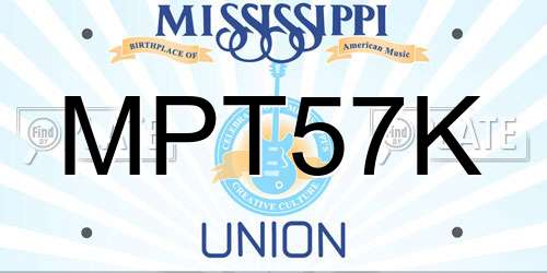 MPT57K Mississippi License Plate