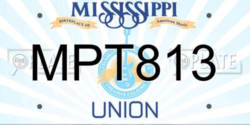 MPT813 Mississippi License Plate