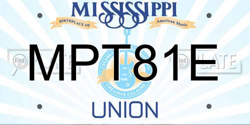 MPT81E Mississippi License Plate