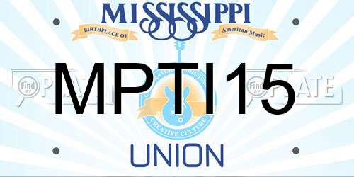 MPTI15 Mississippi License Plate