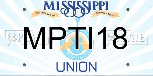 MPTI18 Mississippi License Plate