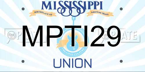 MPTI29 Mississippi License Plate