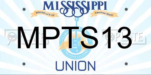 MPTS13 Mississippi License Plate