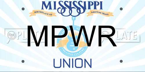 MPWR Mississippi License Plate