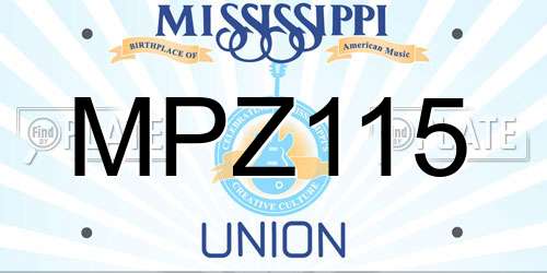 MPZ115 Mississippi License Plate