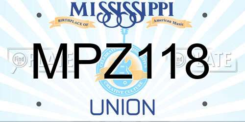 MPZ118 Mississippi License Plate