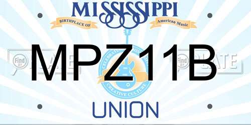 MPZ11B Mississippi License Plate